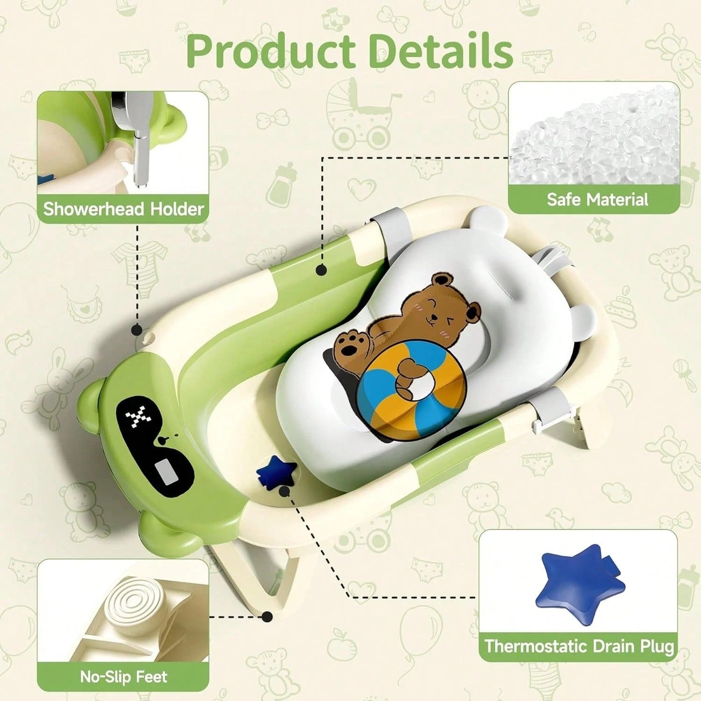 Foldable baby bathtub, portable baby travel bathtub, limited-time special offer.