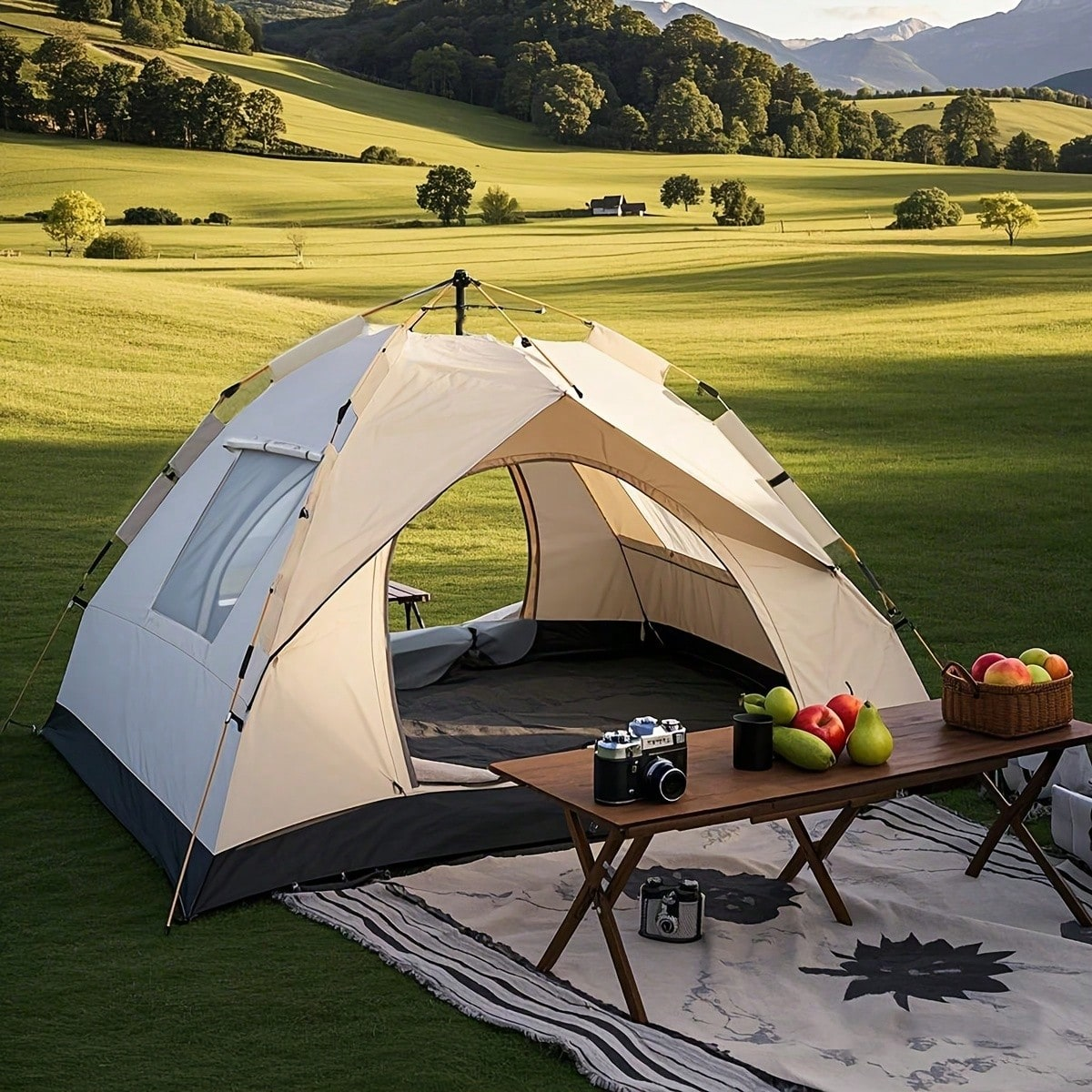 Automatic Quick-Setup Camping Tent, Suitable for 1-3/3-4 Person Tent, All Seasons