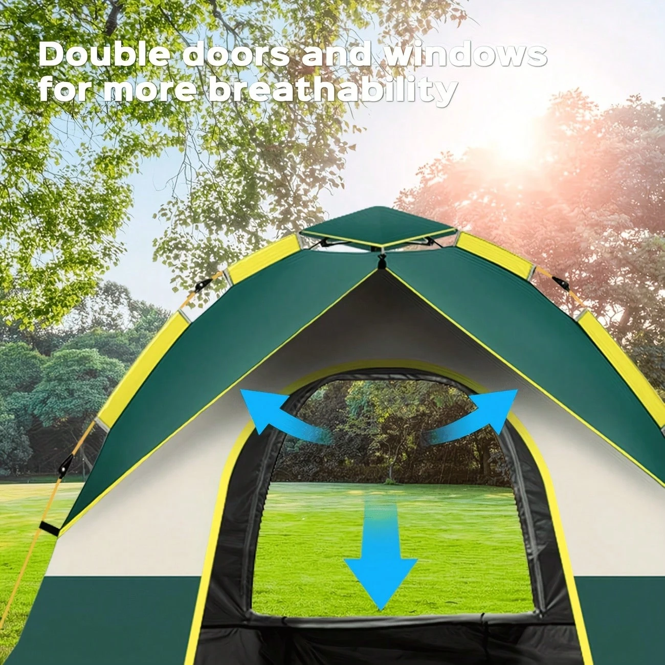Automatic Quick-Setup Camping Tent, Suitable for 1-3/3-4 Person Tent, All Seasons