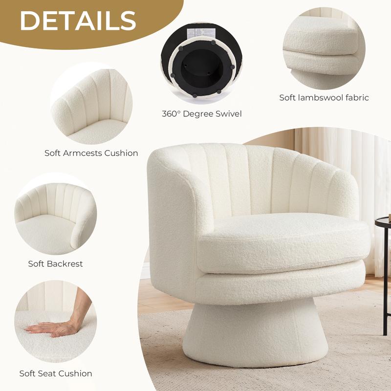 Modern Cozy Lambswool Accent Chair