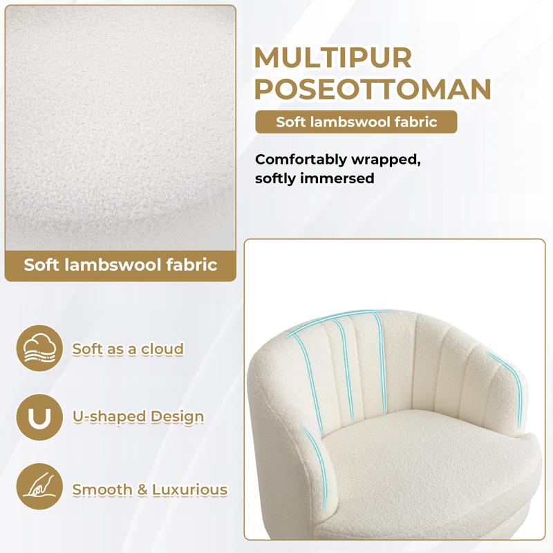 Modern Cozy Lambswool Accent Chair