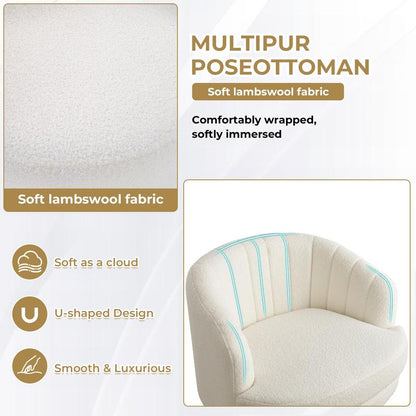 Modern Cozy Lambswool Accent Chair