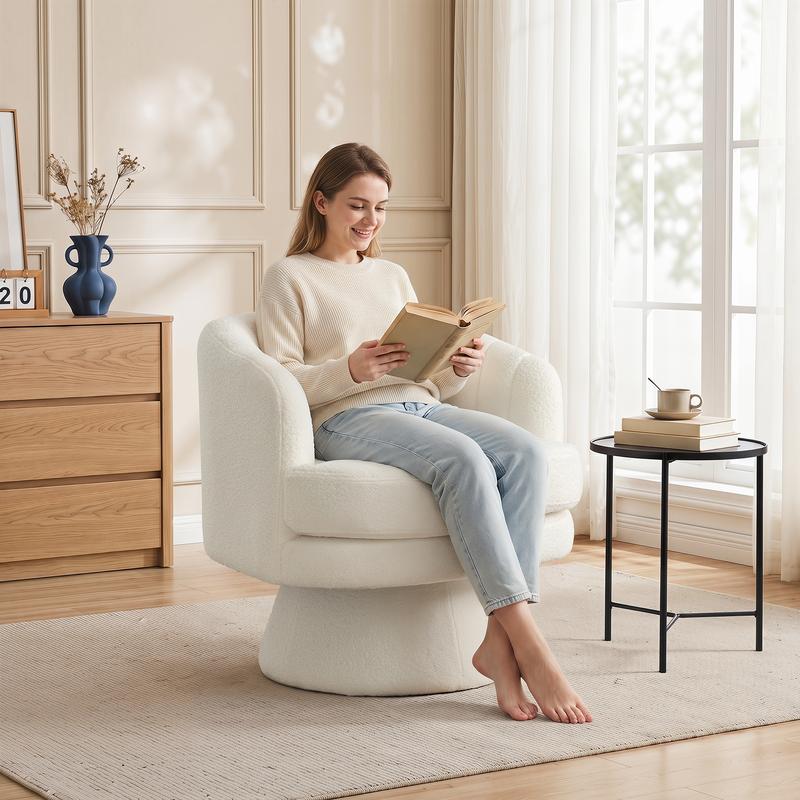 Modern Cozy Lambswool Accent Chair