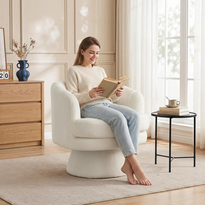 Modern Cozy Lambswool Accent Chair