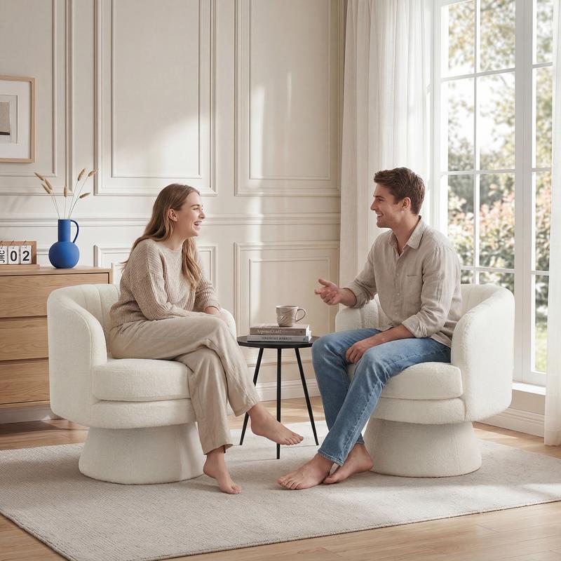 Modern Cozy Lambswool Accent Chair